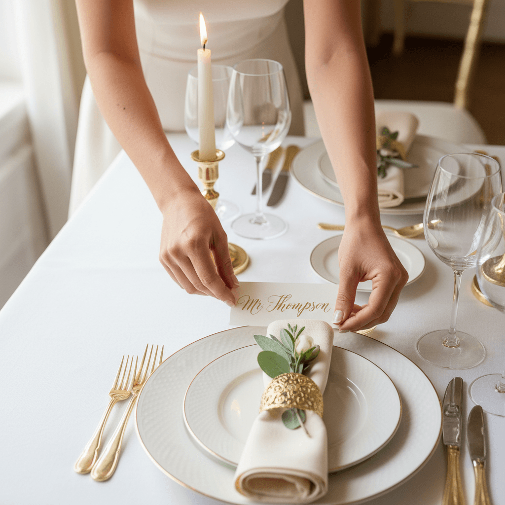 Close-up detail of luxury event decoration materials including ribbons, balloons, and fabric swatches